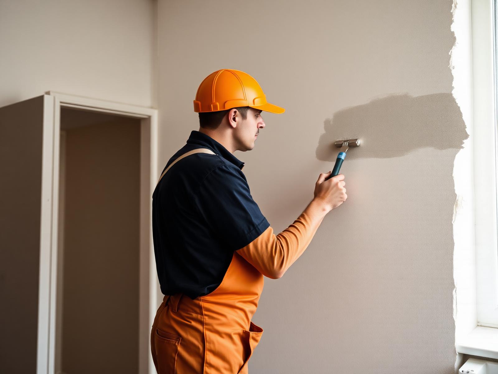Handwerker bei sauberer Maler und Renovierungsarbeit in Nürnberg